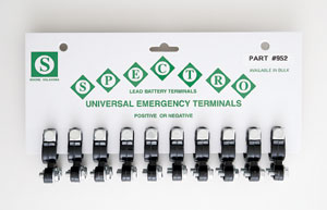 Emergency terminal card of 10. Black negative 8ga. – 1/0 ga.