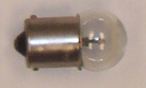 single contact, metal base, clear mini light bulb 97