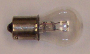 single contact, metal base, clear mini light bulb 1141